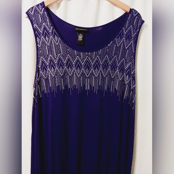 3 X$20. Catherines| PURPLE A-Line Sequin Flared Tank  Dress Size 0X / 14/16 W - Picture 2 of 7
